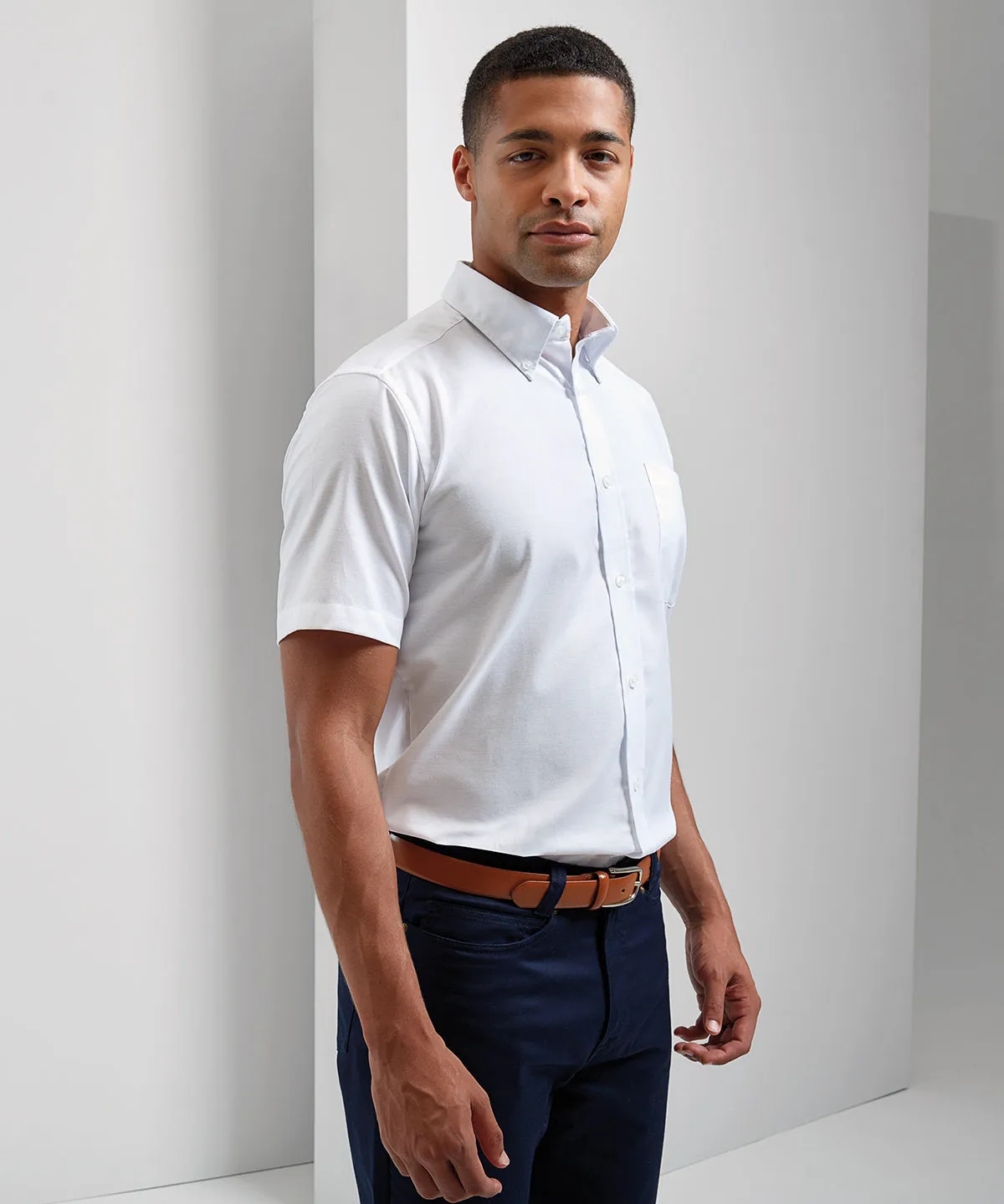 Signature Oxford short sleeve shirt | Silver
