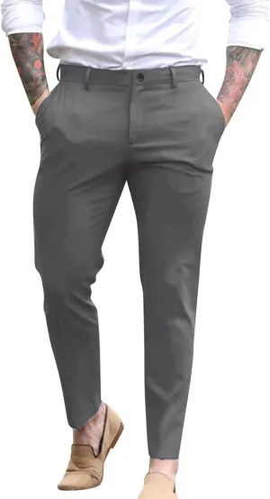 Slim Fit Dress Pants for Men Flat Front Skinny Fashion Casual Business Chino Golf Suit Pants Trousers with Pockets
