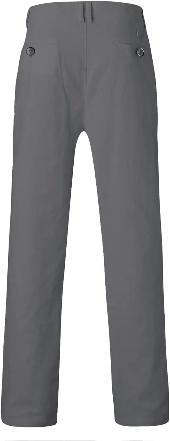 Slim Fit Dress Pants for Men Flat Front Skinny Fashion Casual Business Chino Golf Suit Pants Trousers with Pockets