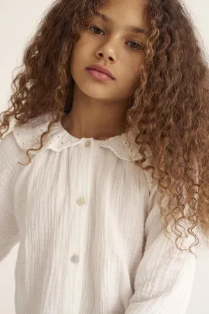 SOFT GAUZE COLLAR BLOUSE - MAGDA