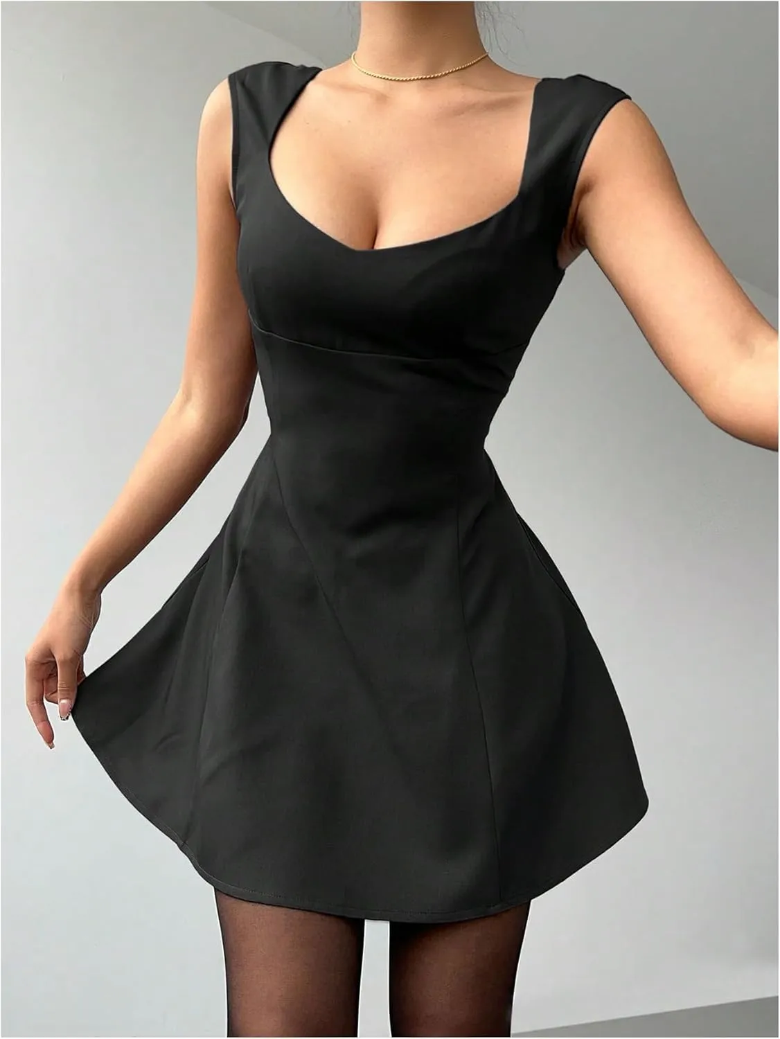 SOLY HUX Women's Mini Dress Sweetheart Neck Cap Sleeve A Line Flared Summer Dresses