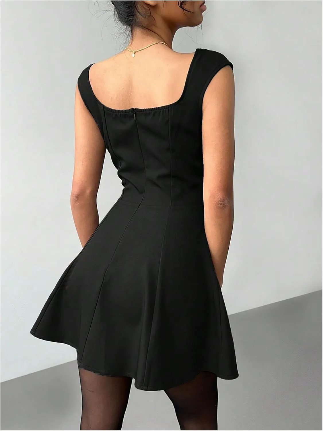 SOLY HUX Women's Mini Dress Sweetheart Neck Cap Sleeve A Line Flared Summer Dresses