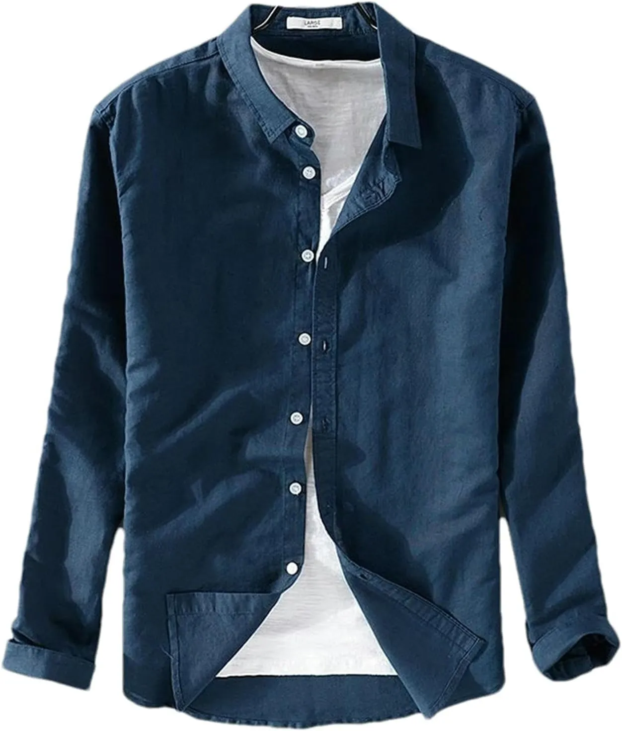 Spring and Summer Japanese Style Thin Short-Sleeved Linen Shirt Men's Casual Cotton and Linen Long-Sleeved Shirt Tops