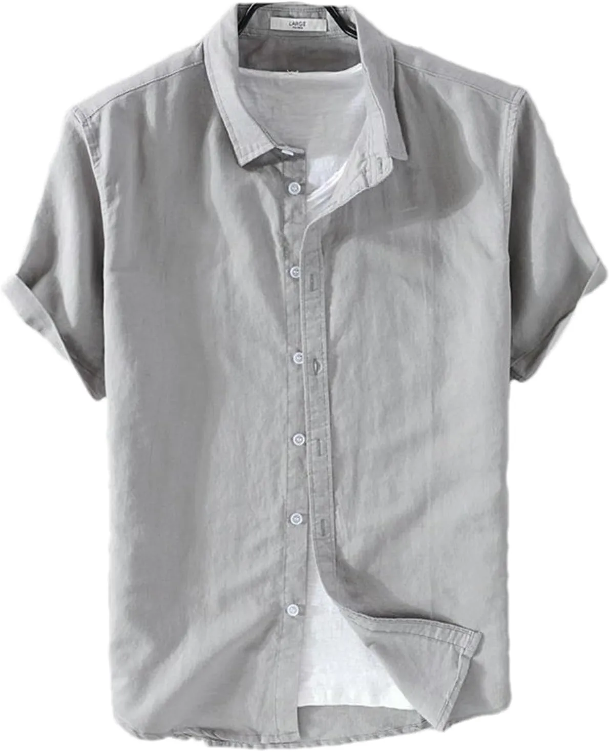 Spring and Summer Japanese Style Thin Short-Sleeved Linen Shirt Men's Casual Cotton and Linen Long-Sleeved Shirt Tops