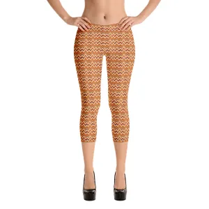 Spring Zig Zag Capri Leggings for women