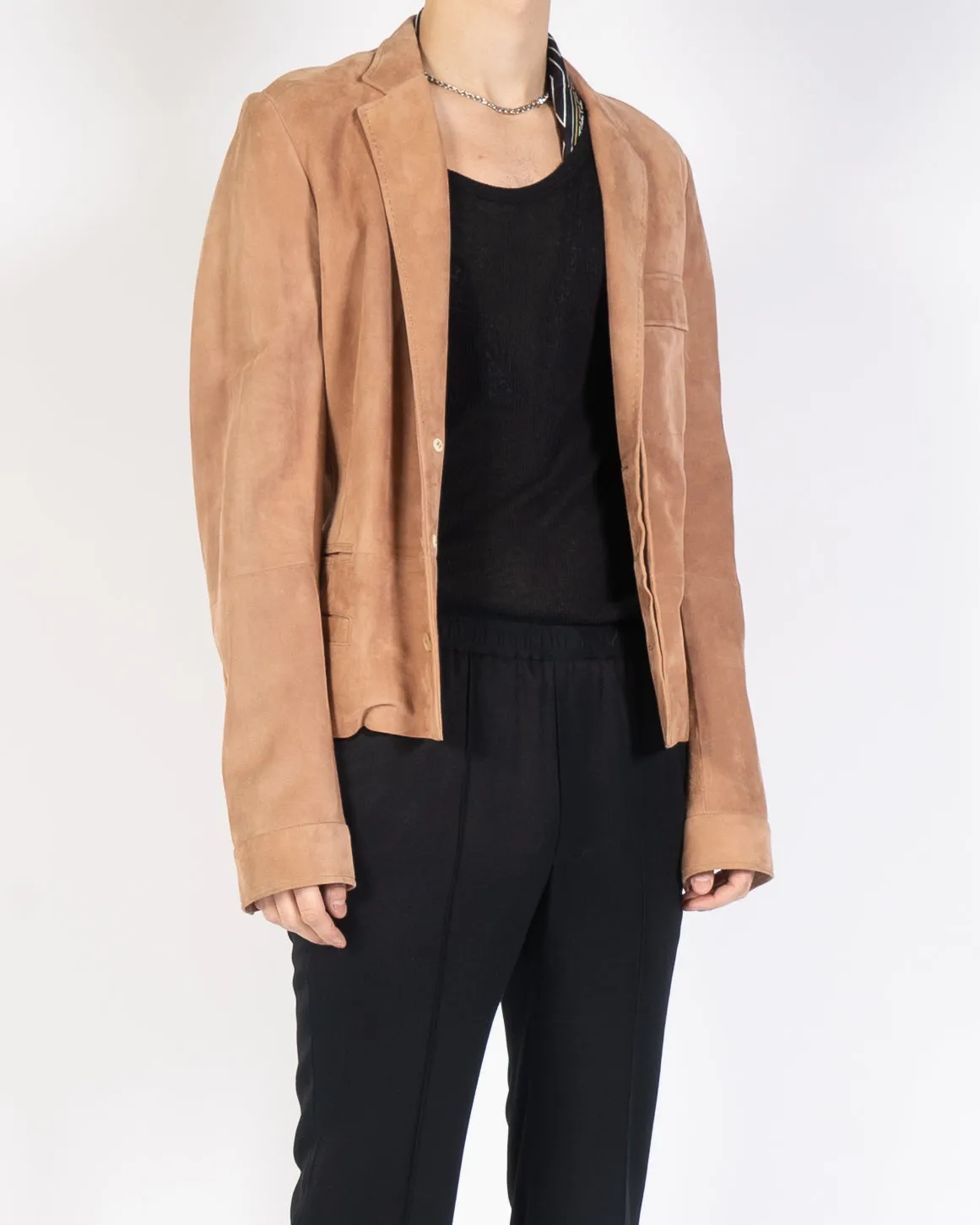 SS15 Peach Suede Leather Blouson