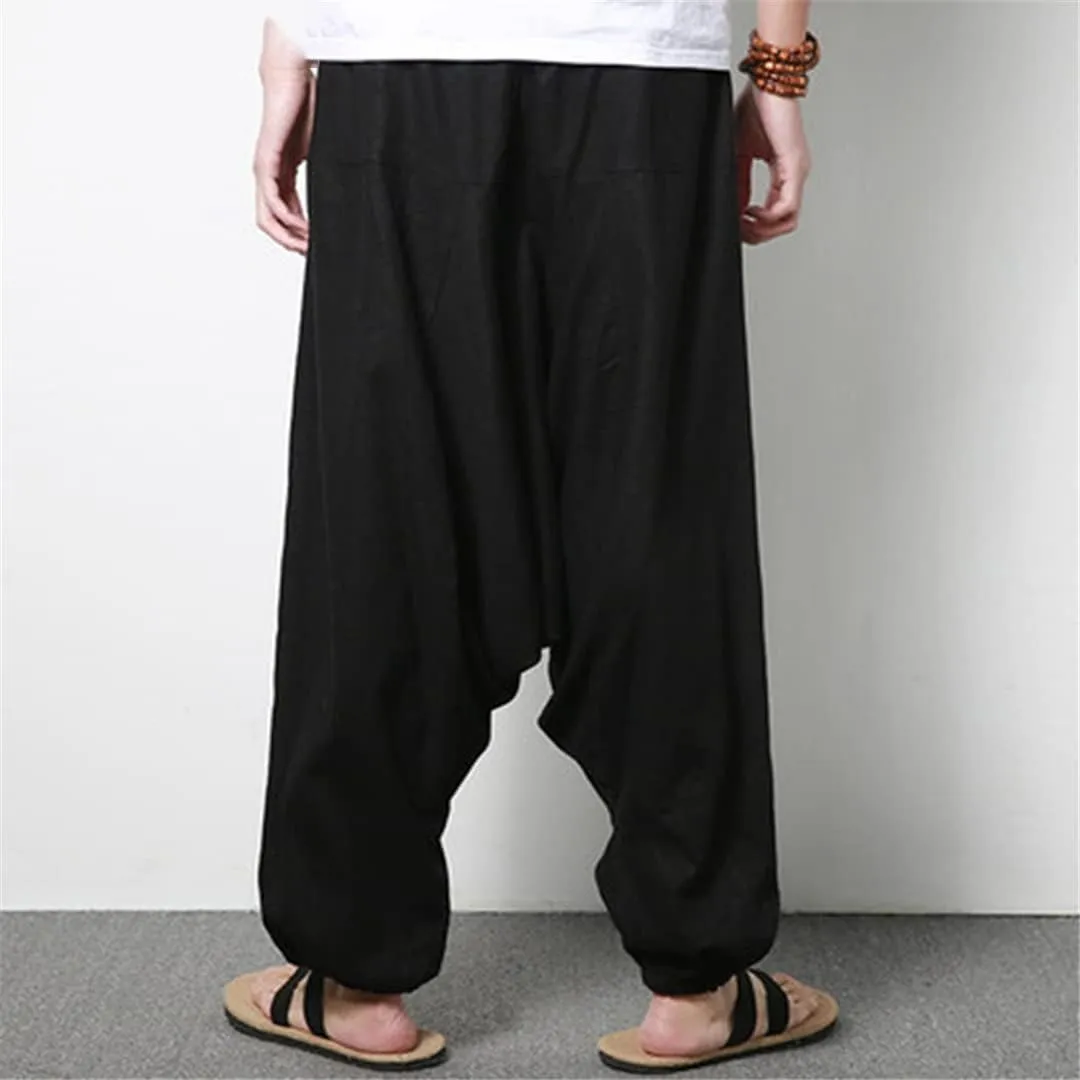 Streetwear Harem Pants Men's Hip-Hop Drop Crotch Joggers Turnip Pants Trousers Bloomers