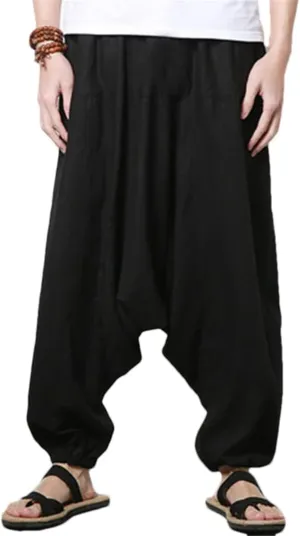 Streetwear Harem Pants Men's Hip-Hop Drop Crotch Joggers Turnip Pants Trousers Bloomers