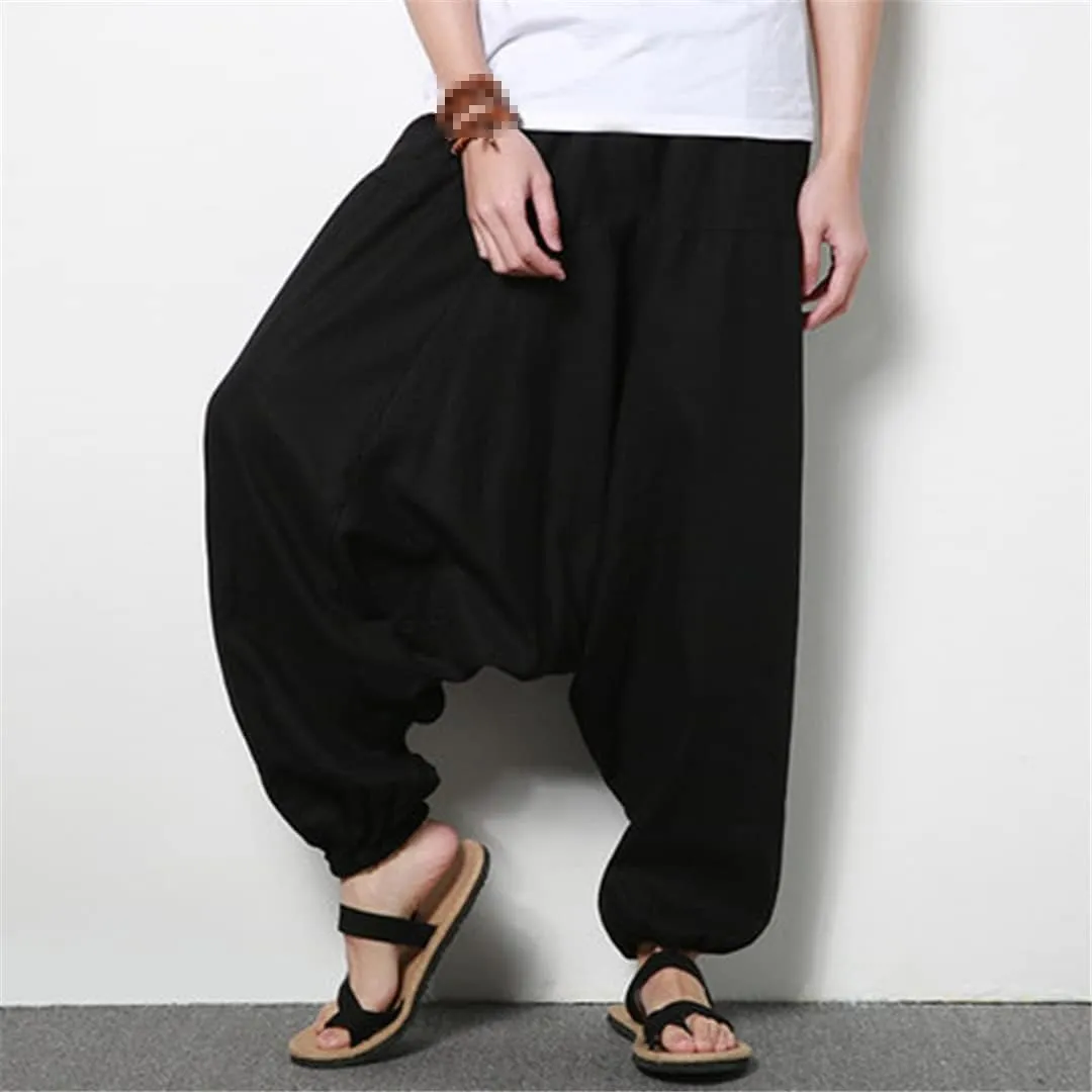 Streetwear Harem Pants Men's Hip-Hop Drop Crotch Joggers Turnip Pants Trousers Bloomers