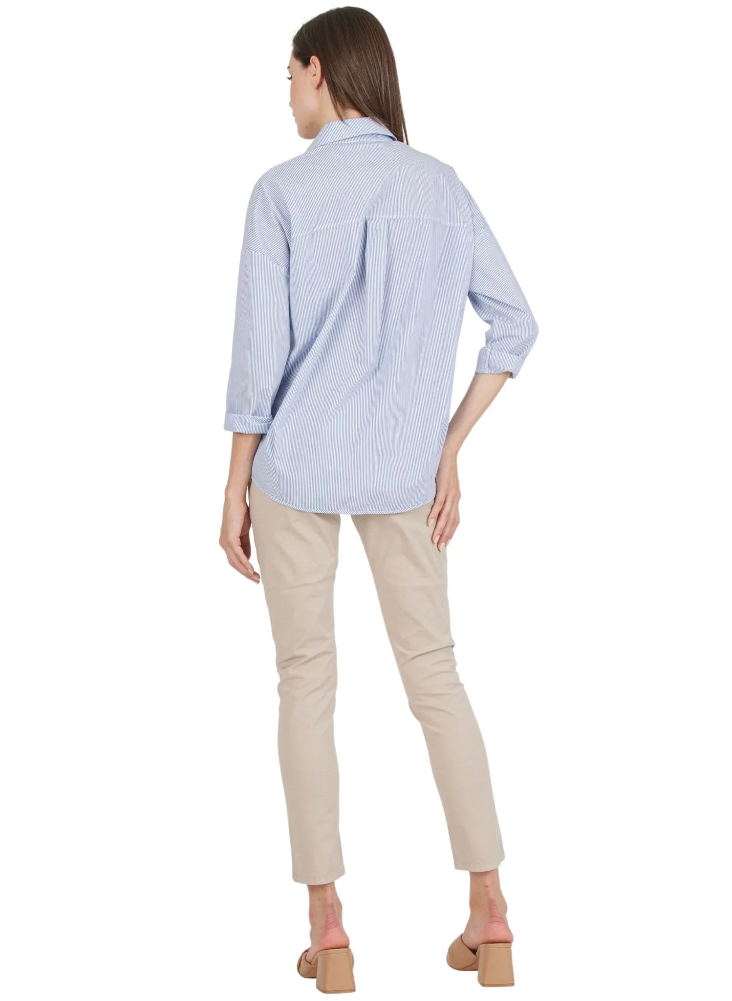 Striped Maternity Shirt - Blue