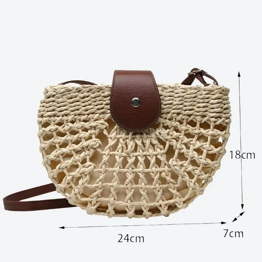 Stylish Knitted Crossbody Straw Handbags