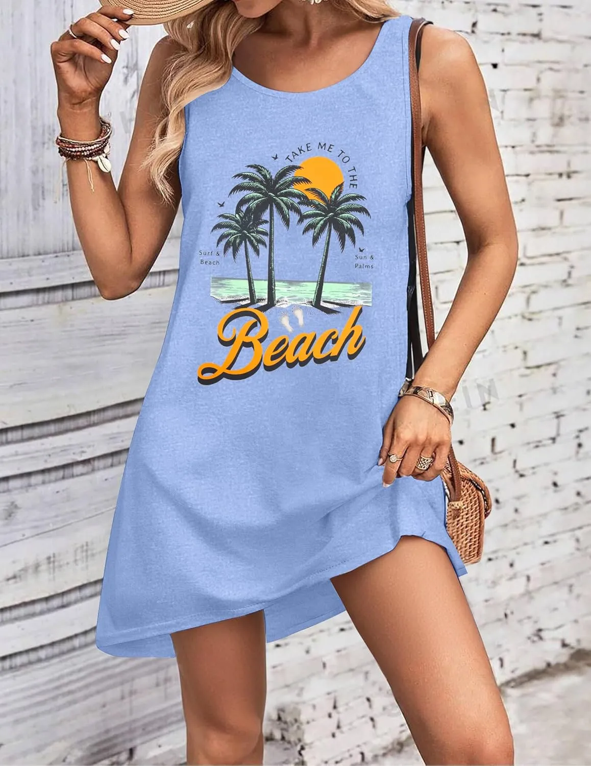 Summer Dresses for Women 2025 Beach Dress Sun Dresses Vacation Dresses Hawaiian Tank Dress Causal Mini Sundress