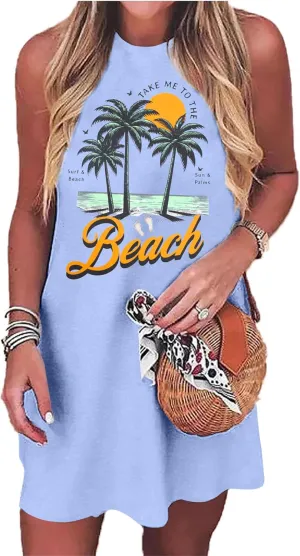 Summer Dresses for Women 2025 Beach Dress Sun Dresses Vacation Dresses Hawaiian Tank Dress Causal Mini Sundress