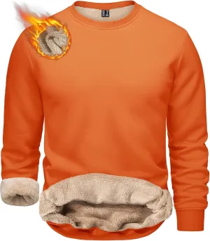 TACVASEN Men's Crewneck Sweatshirt Warm Sherpa Lined Sweatshirts Heavyweight Long Sleeve Underwear Winter Fleece Pullover