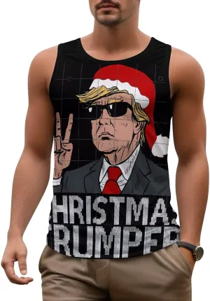 Tank Tops Trump Beach Summer Sleeveless Shirts Vacation Tanks Gym Tank T-Shirts Top for Men