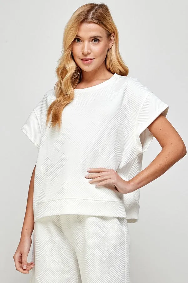 Textured Short Sleeve Top
