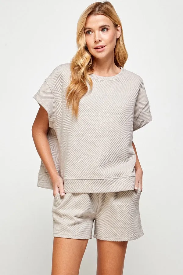 Textured Short Sleeve Top