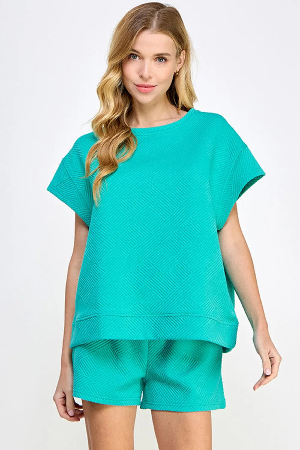 Textured Short Sleeve Top