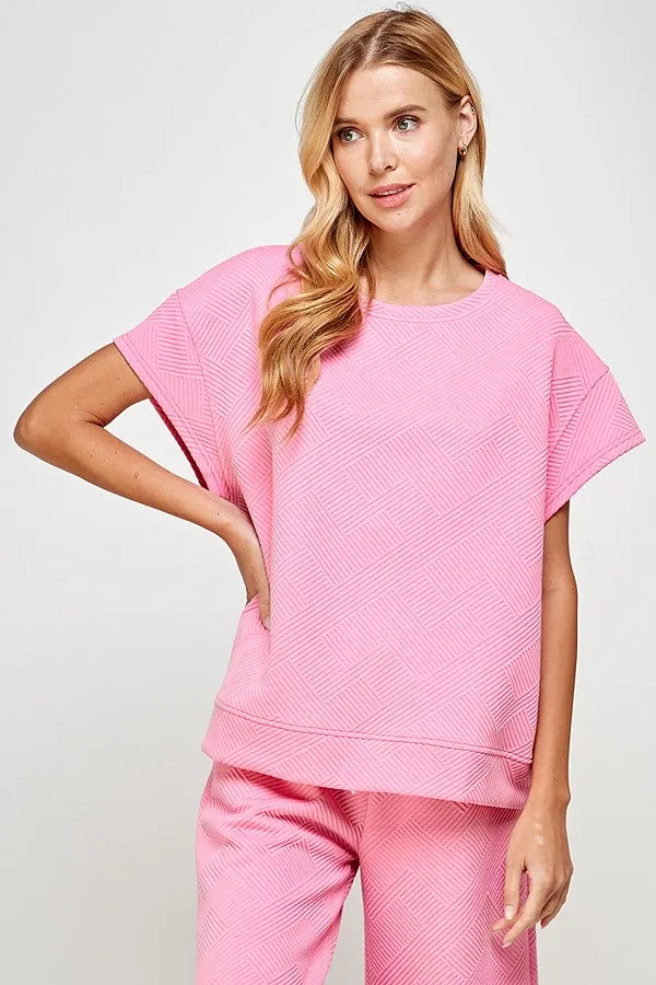 Textured Short Sleeve Top