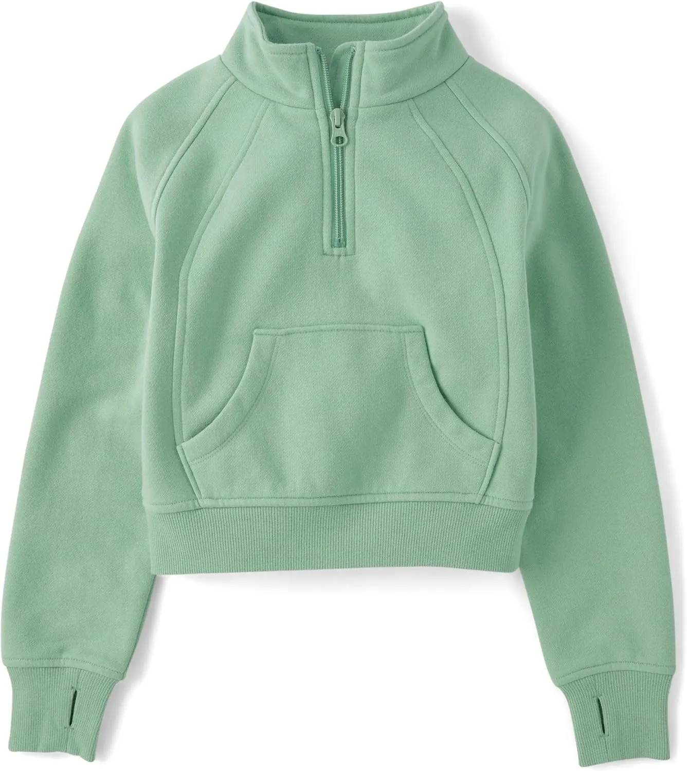 The Children's Place Girls' Fleece Quarter Zip Hooded Sweatshirt