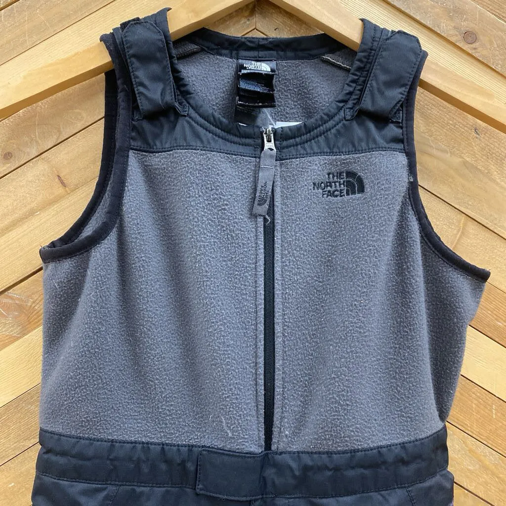 The North Face- youth full zip fleece : White grey -children-LG Y