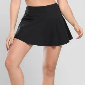 Trendy Pleated Skirt with Shorts and Pockets