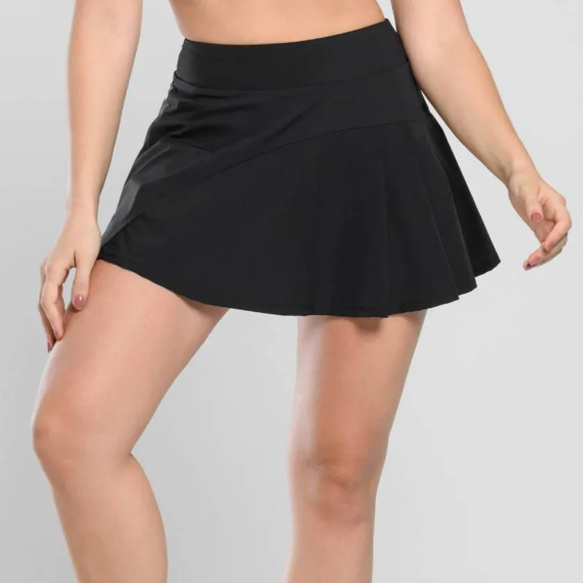 Trendy Pleated Skirt with Shorts and Pockets