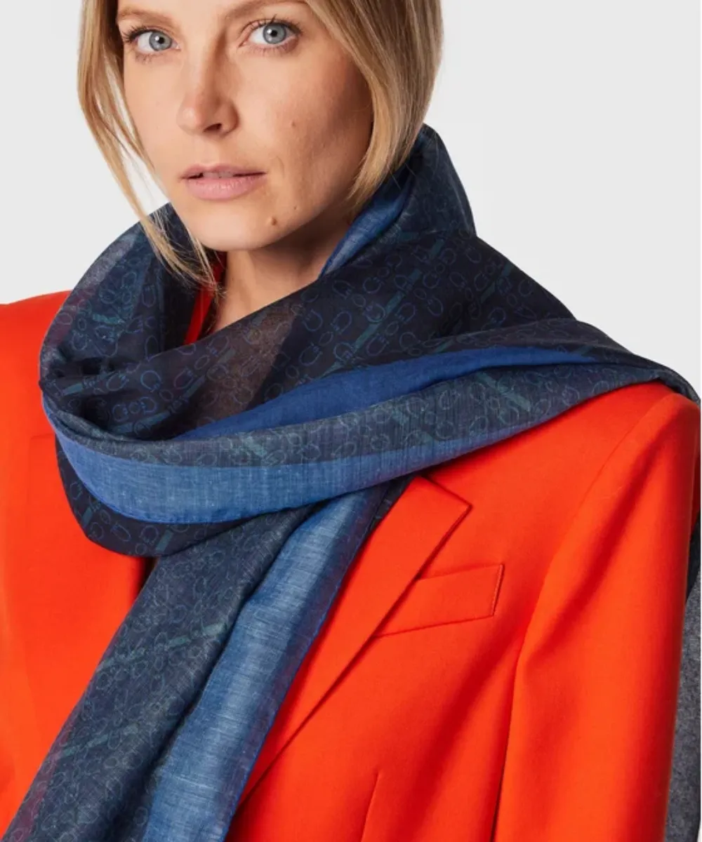 US POLO ASSN. WOMEN RIVERVIEW SCARF 180X70 IN BLUE