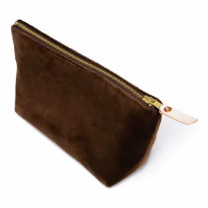 Velvet Travel Clutch-Walnut