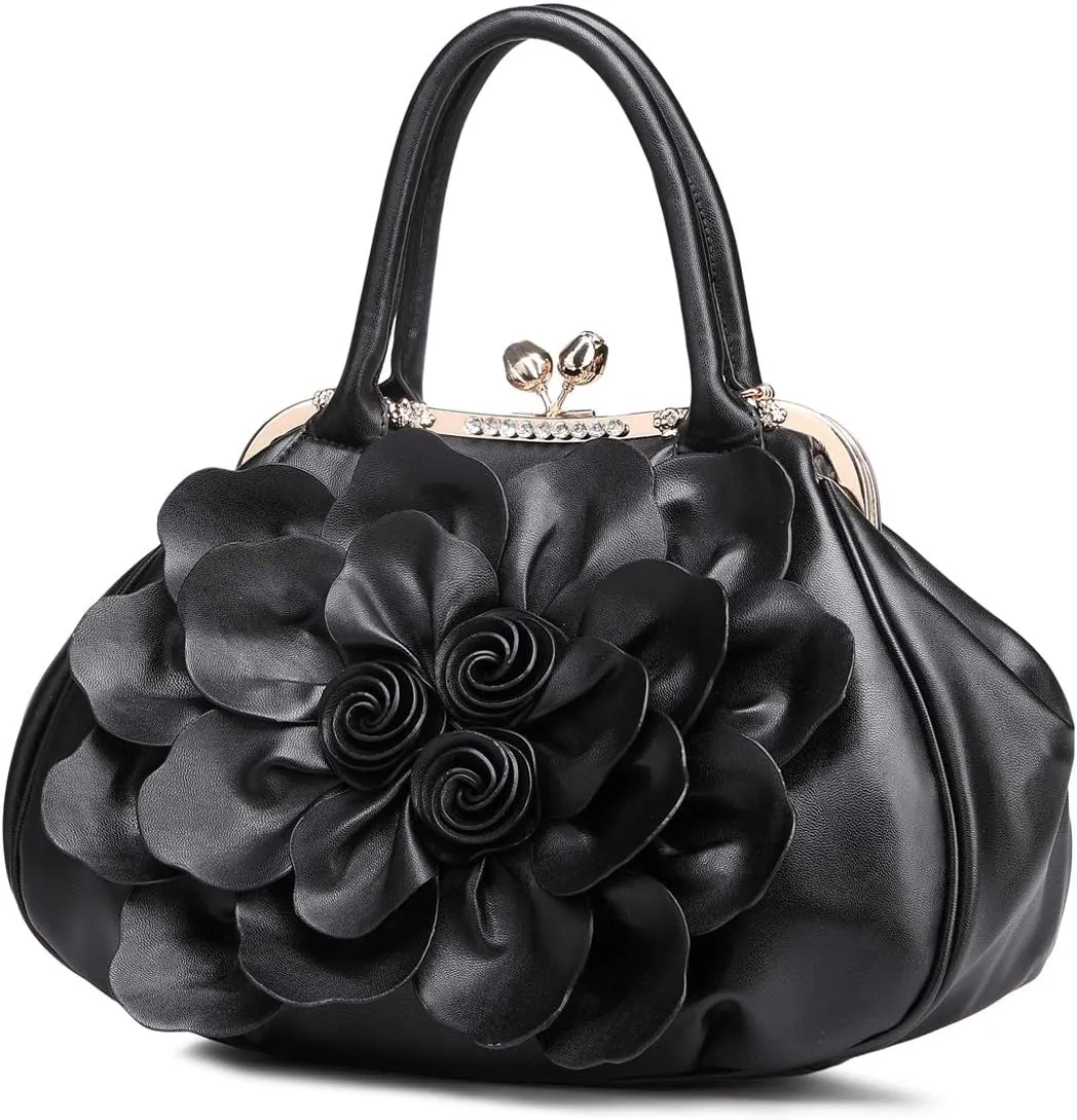 Veroders Women Evening Bags Floral Novelty Handbags Clutches Chain Strap Shoulder Bag Wristlet Handbag Wedding Party Purse