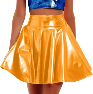 White Skirt Women Pleated Casual Curvy Hem Skirts Pure High Waisted Plus Size Baggy Skirt Performance Cosplay Skirt