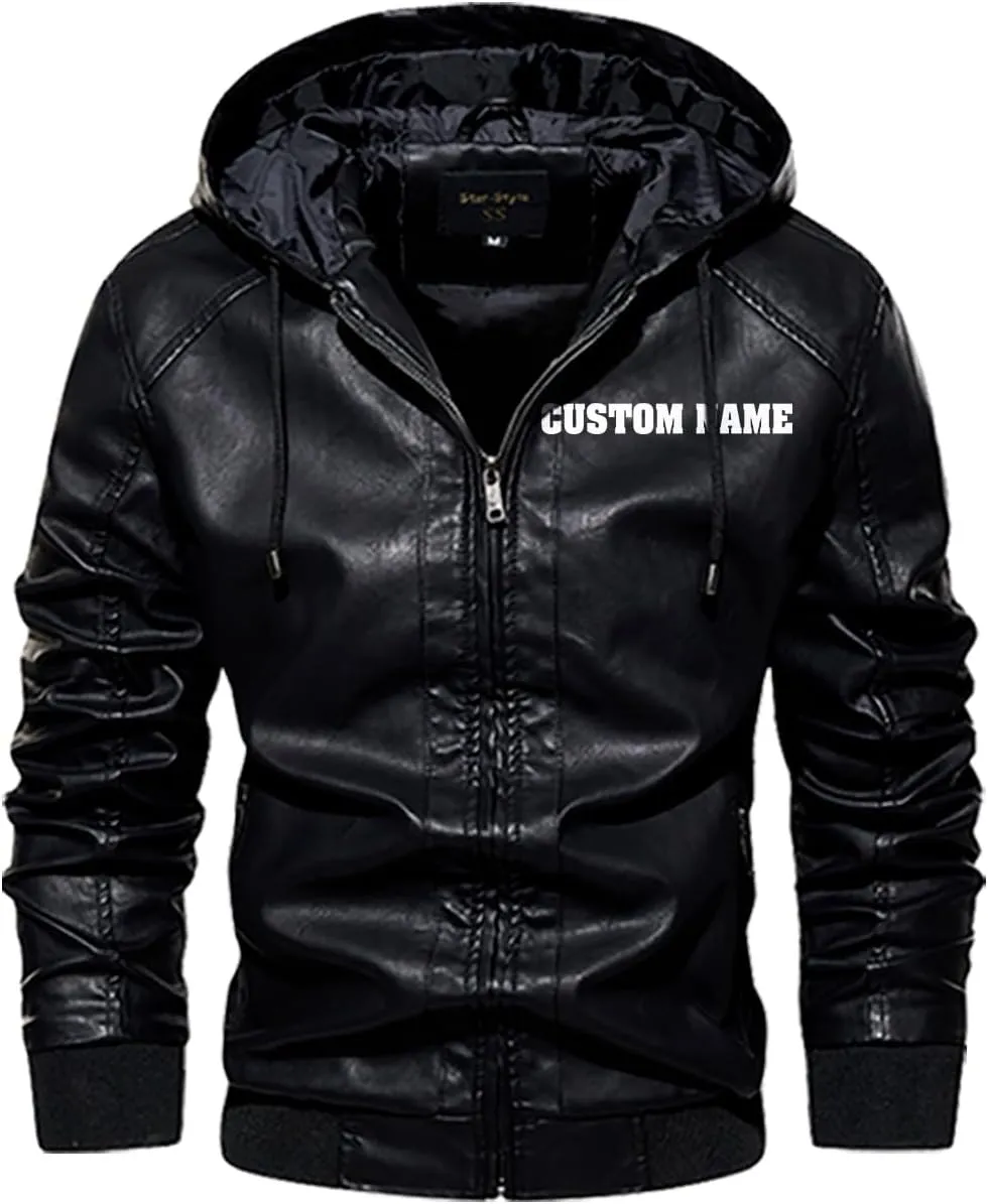 Wild Wolf with Blood Moon, Retro Wolf Biker Motorcycle Jacket, Personalized Men PU Leather Vest Coat Jackets