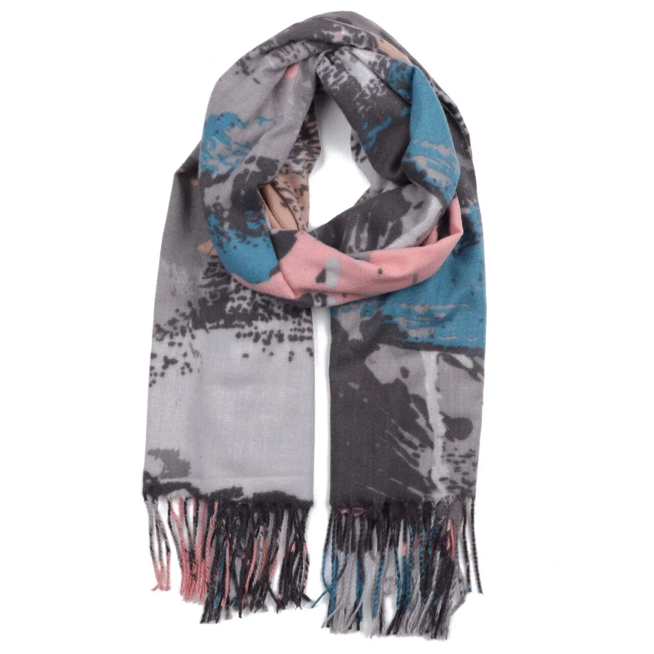 Winter Scarf Grey Brushstrokes