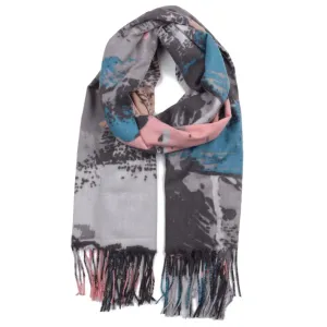 Winter Scarf Grey Brushstrokes