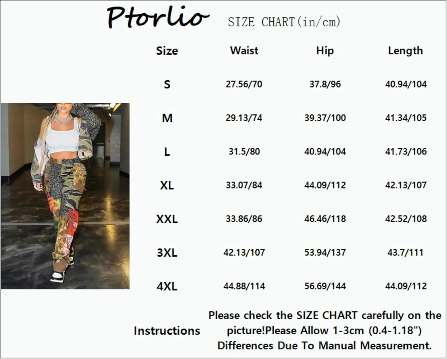 Women Camo Cargo Pants Camouflage Army Fatigue High Waisted Jogger Sweatpants Plus Size