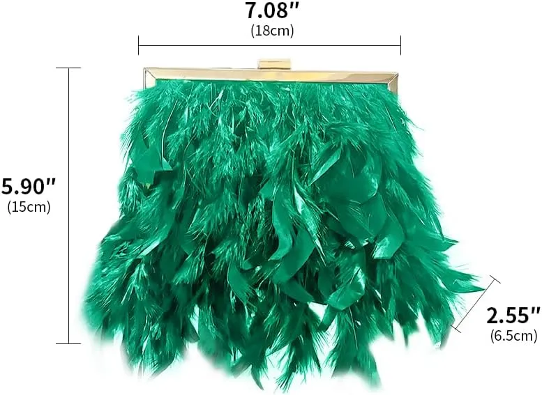 Women Feather Evening Purses and Clutches Exquisite Tassel Pearl Tote Bags for Wedding Banquet Party