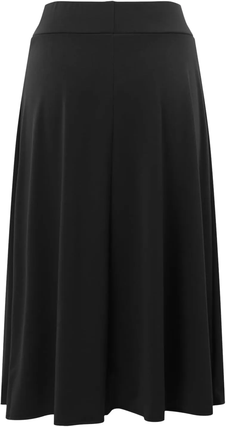 Women Flowy Satin Skirt Elegant High Waisted Midi Skirt Casual Dressy Flared Silk Skirts Classic Summer Vacation Beach Dress