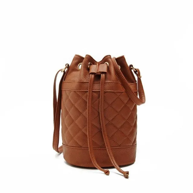 Women Leather Quilted Handbag Bucket Shouldernew womens handbags fashion 2015 designers
