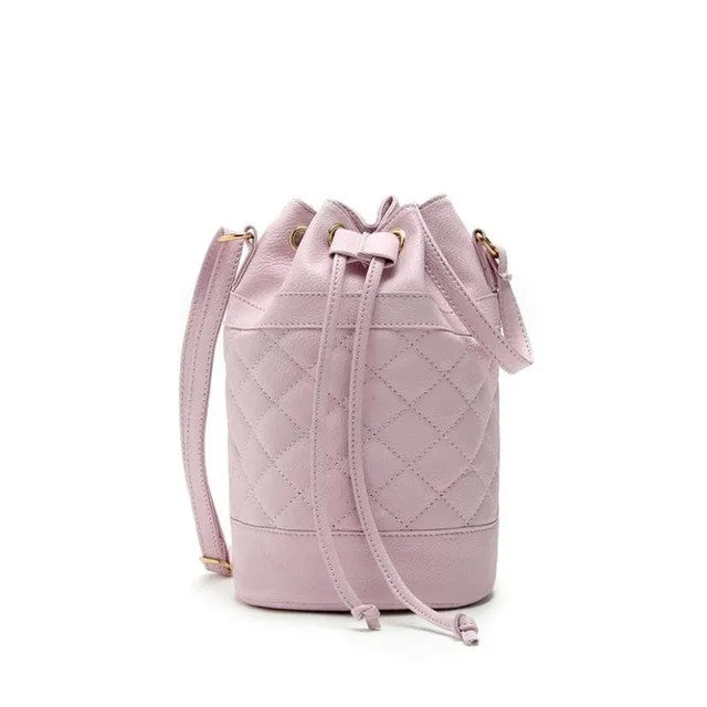 Women Leather Quilted Handbag Bucket Shouldernew womens handbags fashion 2015 designers