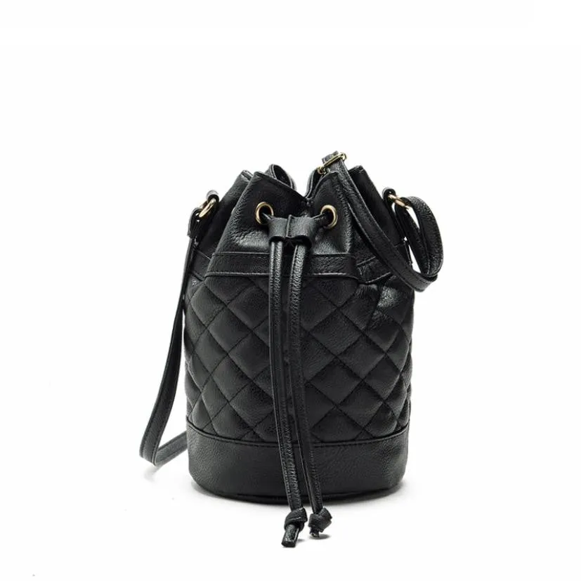 Women Leather Quilted Handbag Bucket Shouldernew womens handbags fashion 2015 designers