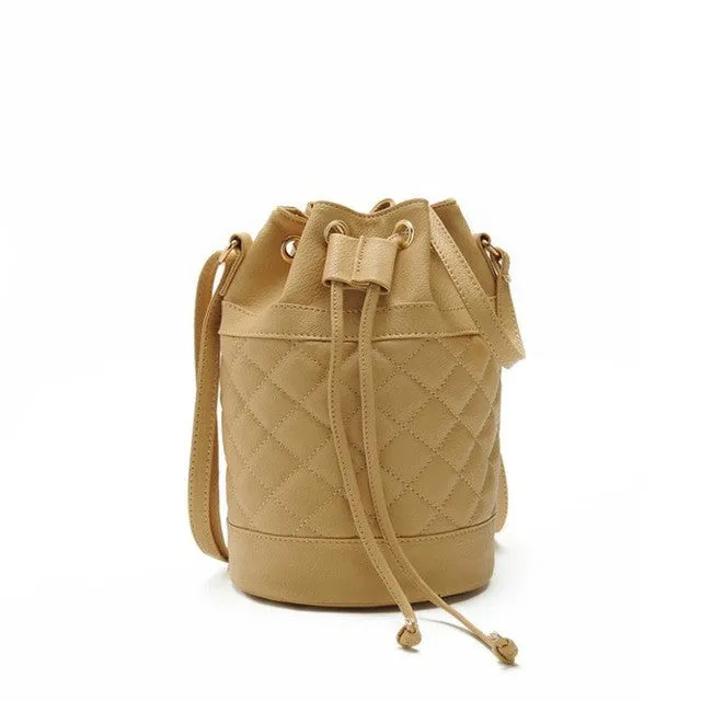 Women Leather Quilted Handbag Bucket Shouldernew womens handbags fashion 2015 designers