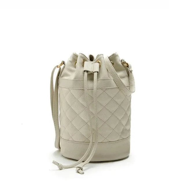Women Leather Quilted Handbag Bucket Shouldernew womens handbags fashion 2015 designers