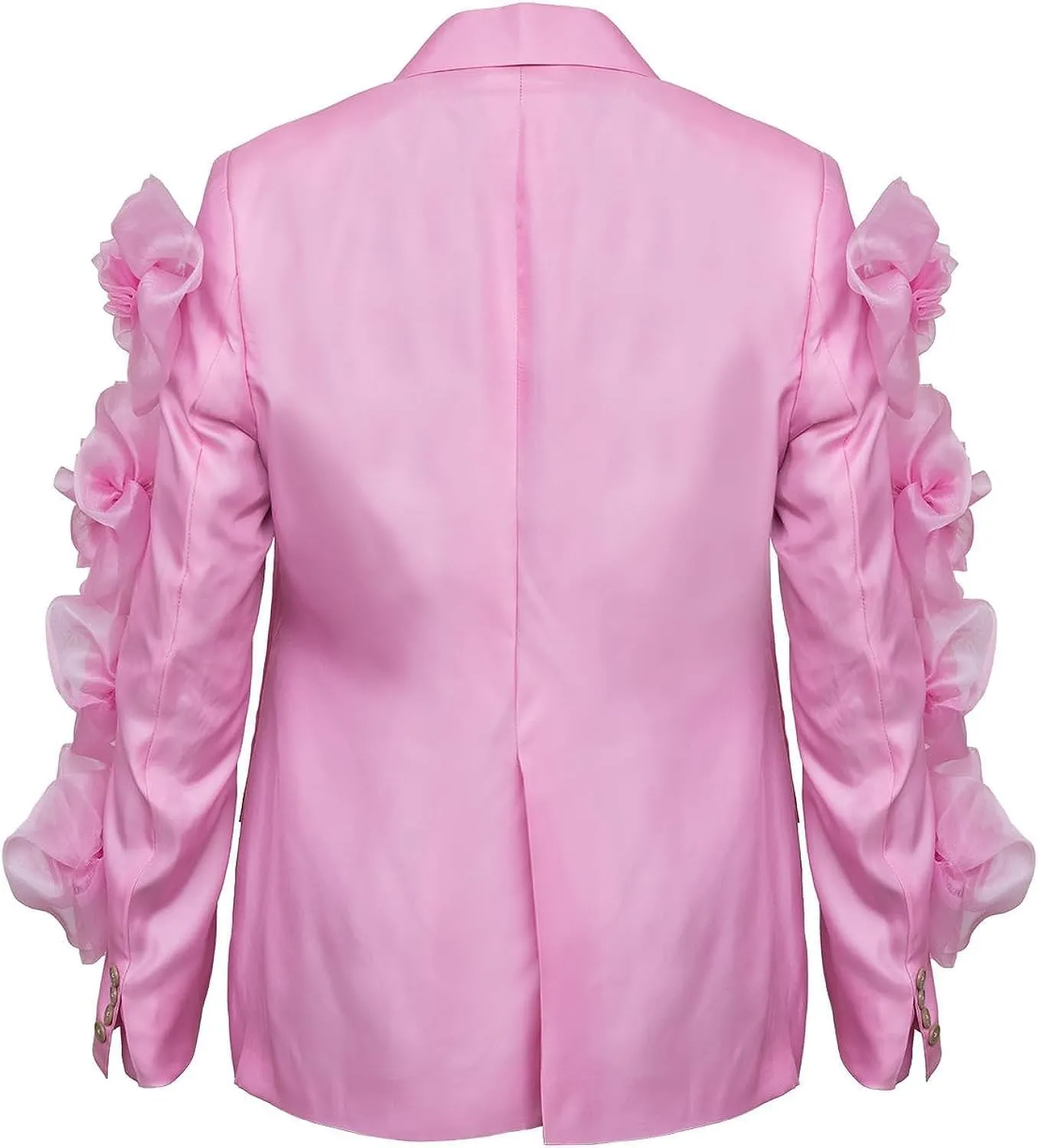 Women Pink Flower Blazer Jacket Outfits