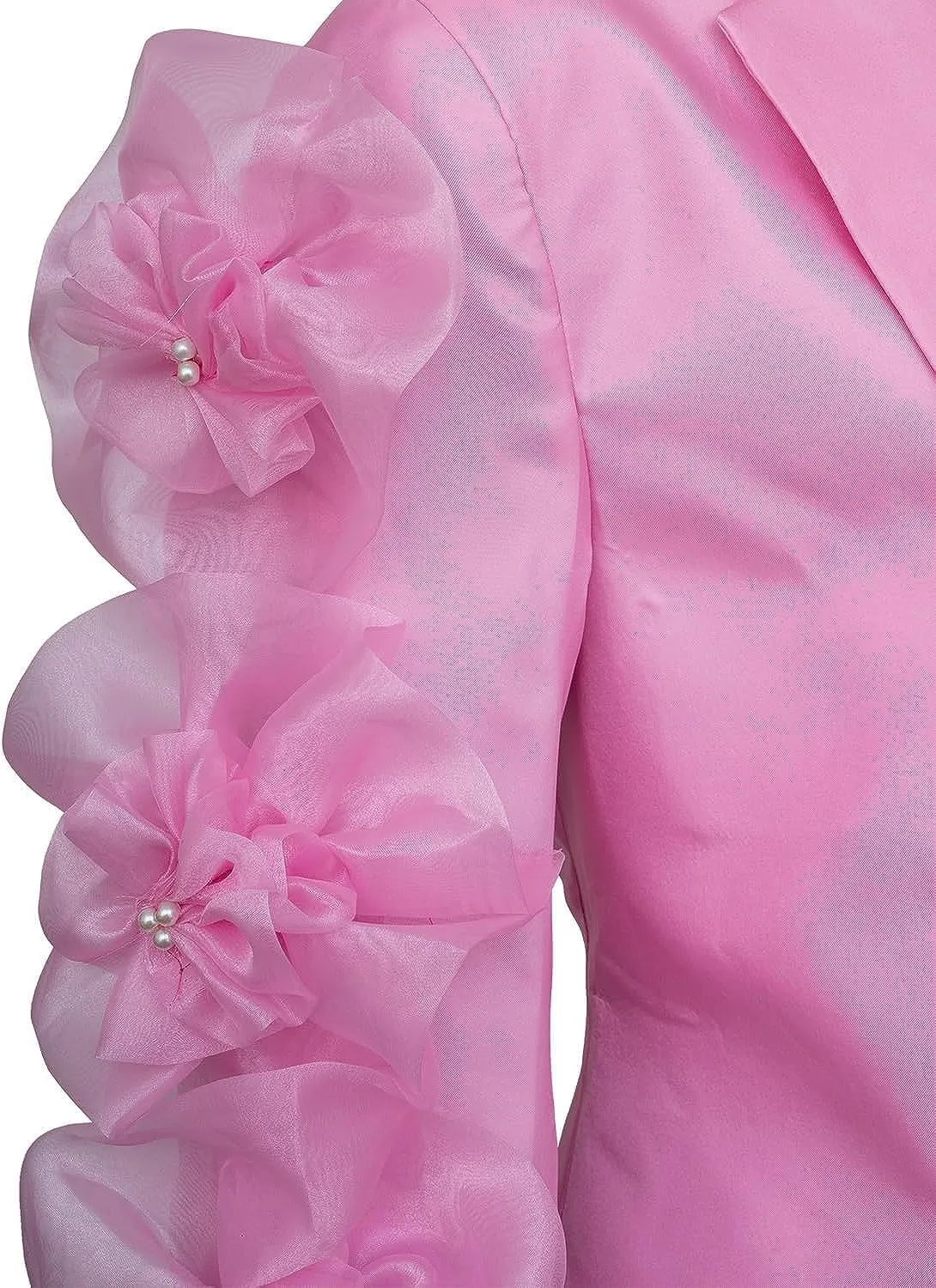 Women Pink Flower Blazer Jacket Outfits
