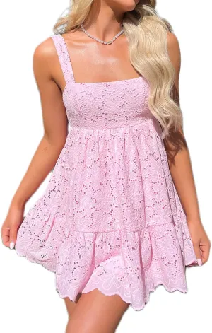 Women Ruffle Hem Floral Babydoll Dress Boho Flowy Tie Mini Dress Y2K Cute Print Short A Line Beach Sundress Streetwear