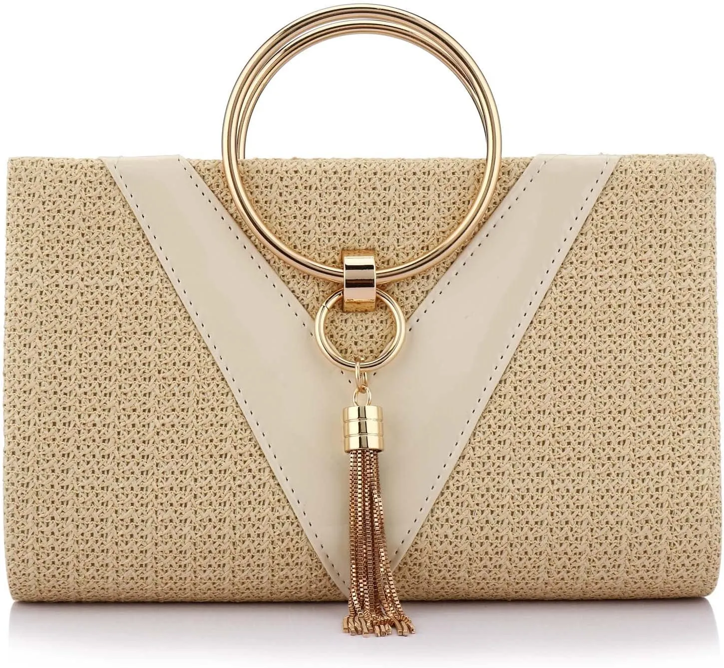 Women Straw Bag Evening Clutch Purse Elegant Handbags Formal Party Clutches Purses for Wedding/Prom/Cocktail