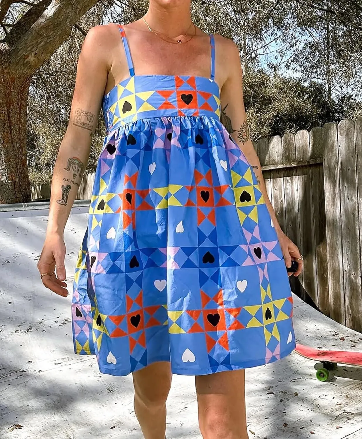 Women Y2K Boho Mini Dress Cute Colorful Spaghetti Strap Short Dress Graffiti Loose Fit Beach Sundress