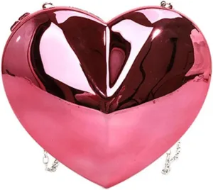 Womens Acrylic Shoulder Bag Chain Strap Crossbody Bag Evening Clutches Bag Heart Shaped Evening Handbag Change Purse