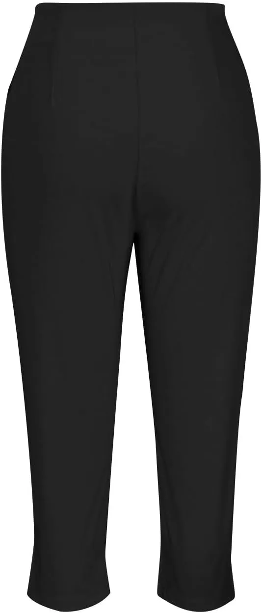 Women's Capri Dress Pants Stretch High Waisted Crop Office Work Pants Summer Casual Capris Slacks Yoga