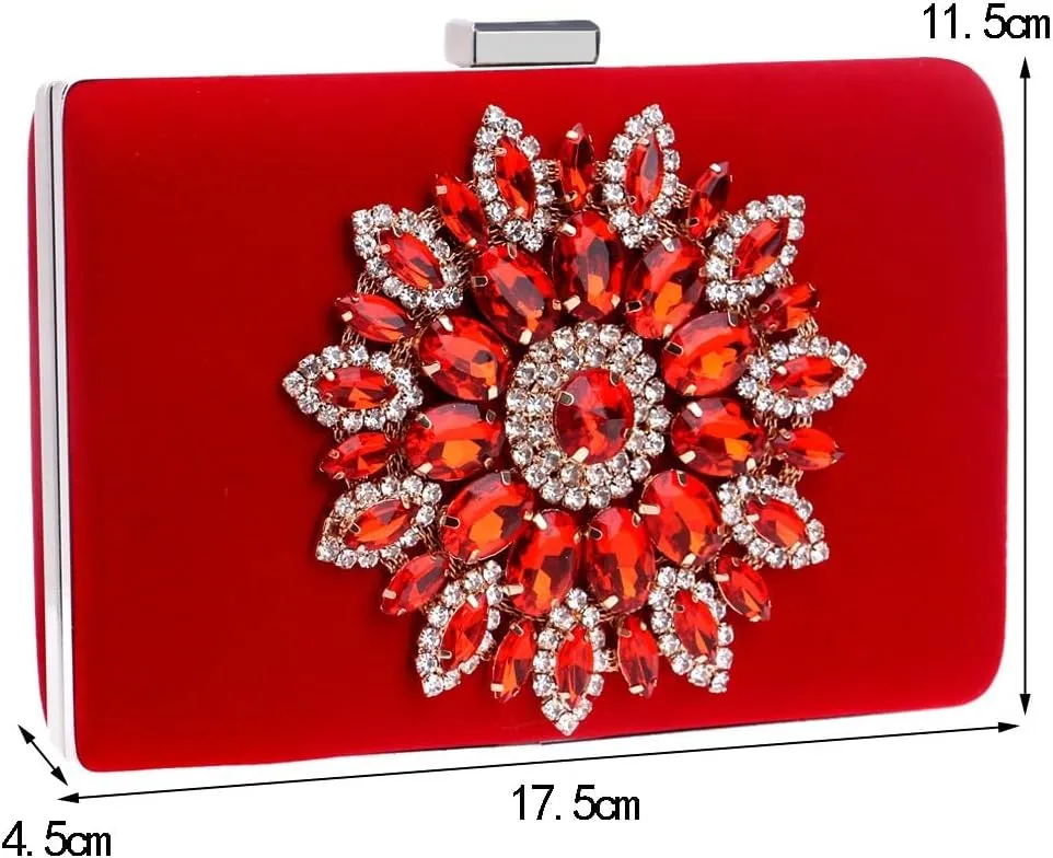 Women's Clutches, Evening bag with diamondsClutch Purses Cross Body Shoulder Bag for Wedding Prom Night out Party
